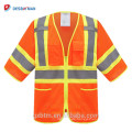 100% Polyester High Visibility Sicherheit Reflektierende Jacke High Hi Vis Weste mit Reißverschluss, Fluo Hi-vis Gilet Fluoreszierend